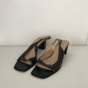 Vintage Coach Peep Toe Mules